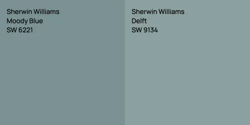 SW 6221 Moody Blue vs SW 9134 Delft