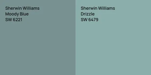 SW 6221 Moody Blue vs SW 6479 Drizzle