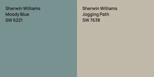 SW 6221 Moody Blue vs SW 7638 Jogging Path