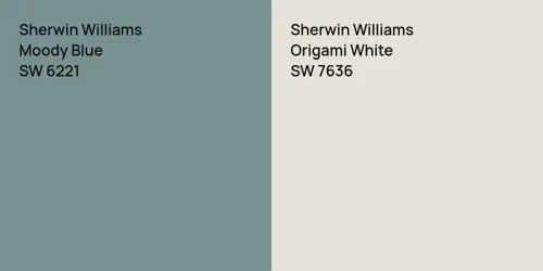 SW 6221 Moody Blue vs SW 7636 Origami White