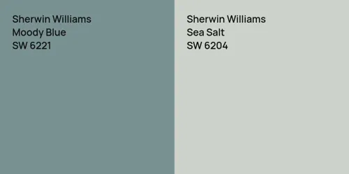 SW 6221 Moody Blue vs SW 6204 Sea Salt