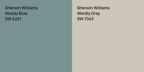 SW 6221 Moody Blue vs SW 7043 Wordly Gray