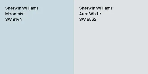 SW 9144 Moonmist vs SW 6532 Aura White