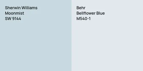 SW 9144 Moonmist vs M540-1 Bellflower Blue