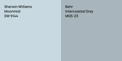 SW 9144 Moonmist vs MQ5-23 Intercoastal Gray