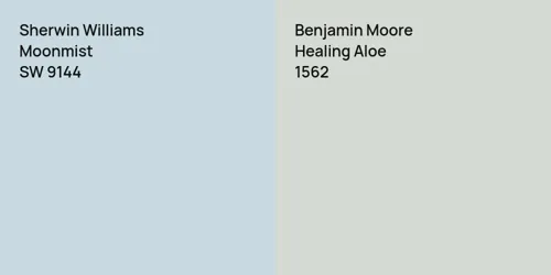 SW 9144 Moonmist vs 1562 Healing Aloe