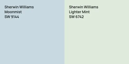 SW 9144 Moonmist vs SW 6742 Lighter Mint