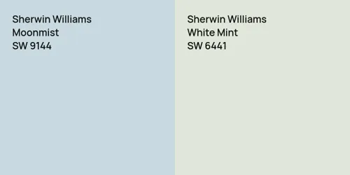 SW 9144 Moonmist vs SW 6441 White Mint