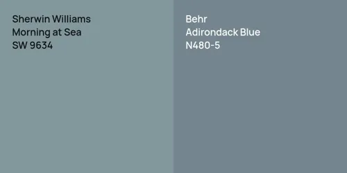 SW 9634 Morning at Sea vs N480-5 Adirondack Blue