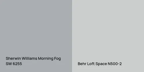 SW 6255 Morning Fog vs N500-2 Loft Space