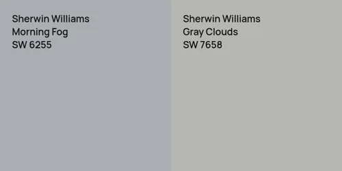 SW 6255 Morning Fog vs SW 7658 Gray Clouds