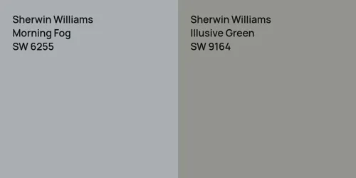 SW 6255 Morning Fog vs SW 9164 Illusive Green