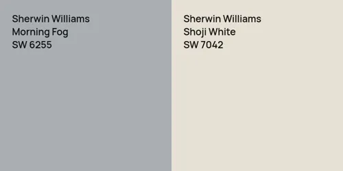 SW 6255 Morning Fog vs SW 7042 Shoji White