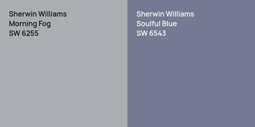 SW 6255 Morning Fog vs SW 6543 Soulful Blue