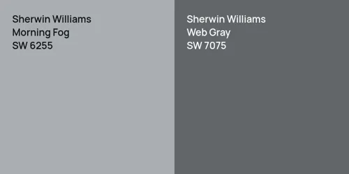 SW 6255 Morning Fog vs SW 7075 Web Gray