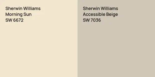 SW 6672 Morning Sun vs SW 7036 Accessible Beige