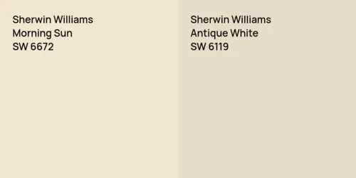 SW 6672 Morning Sun vs SW 6119 Antique White