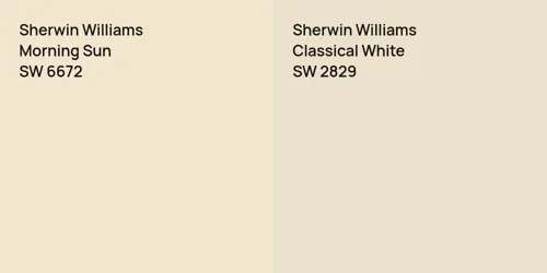 SW 6672 Morning Sun vs SW 2829 Classical White