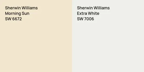 SW 6672 Morning Sun vs SW 7006 Extra White