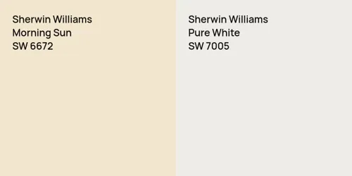 SW 6672 Morning Sun vs SW 7005 Pure White