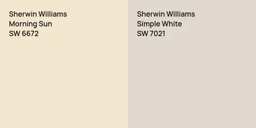 SW 6672 Morning Sun vs SW 7021 Simple White