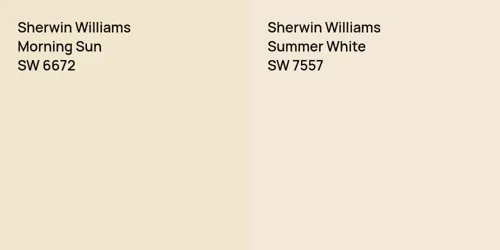 SW 6672 Morning Sun vs SW 7557 Summer White