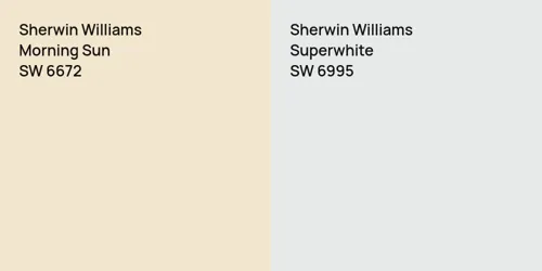 SW 6672 Morning Sun vs SW 6995 Superwhite