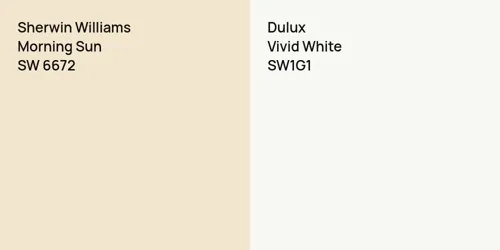 SW 6672 Morning Sun vs SW1G1 Vivid White