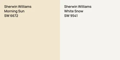 SW 6672 Morning Sun vs SW 9541 White Snow