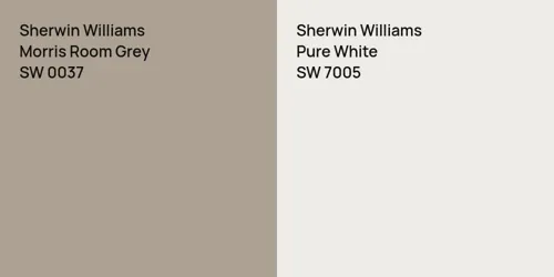 SW 0037 Morris Room Grey vs SW 7005 Pure White