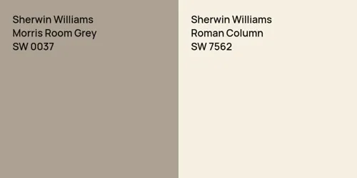 SW 0037 Morris Room Grey vs SW 7562 Roman Column