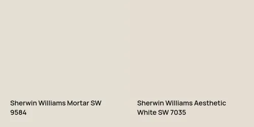 SW 9584 Mortar vs SW 7035 Aesthetic White