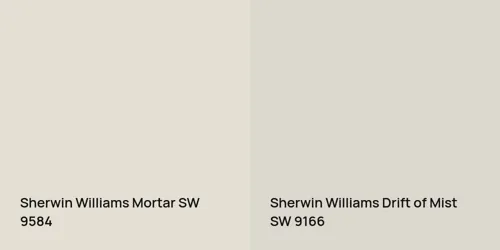 SW 9584 Mortar vs SW 9166 Drift of Mist