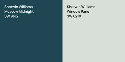 SW 9142 Moscow Midnight vs SW 6210 Window Pane