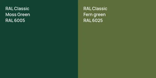 RAL 6005 Moss Green vs RAL 6025  Fern green