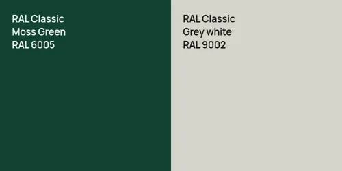 RAL 6005 Moss Green vs RAL 9002  Grey white