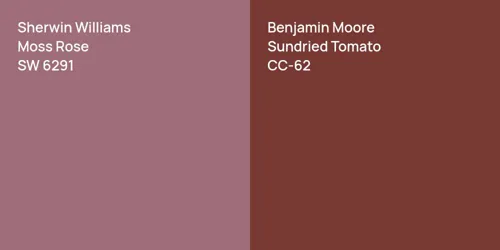 SW 6291 Moss Rose vs CC-62 Sundried Tomato