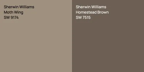 SW 9174 Moth Wing vs SW 7515 Homestead Brown