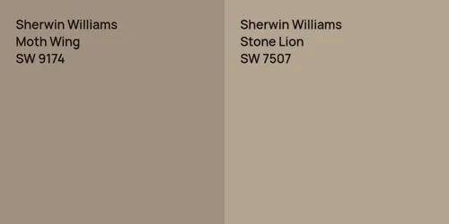 SW 9174 Moth Wing vs SW 7507 Stone Lion