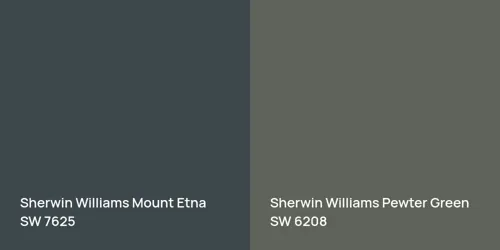 SW 7625 Mount Etna vs SW 6208 Pewter Green