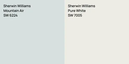 SW 6224 Mountain Air vs SW 7005 Pure White