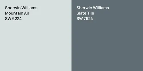 SW 6224 Mountain Air vs SW 7624 Slate Tile