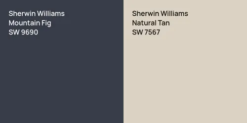 SW 9690 Mountain Fig vs SW 7567 Natural Tan