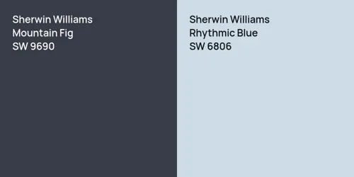 SW 9690 Mountain Fig vs SW 6806 Rhythmic Blue