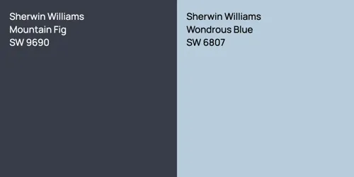 SW 9690 Mountain Fig vs SW 6807 Wondrous Blue