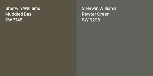 SW 7745 Muddled Basil vs SW 6208 Pewter Green