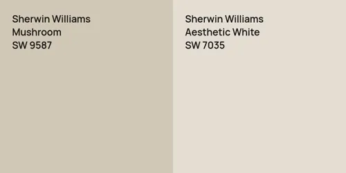 SW 9587 Mushroom vs SW 7035 Aesthetic White