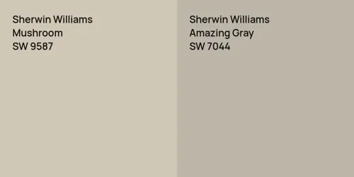 SW 9587 Mushroom vs SW 7044 Amazing Gray