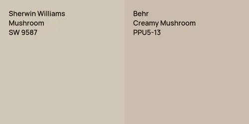 SW 9587 Mushroom vs PPU5-13 Creamy Mushroom