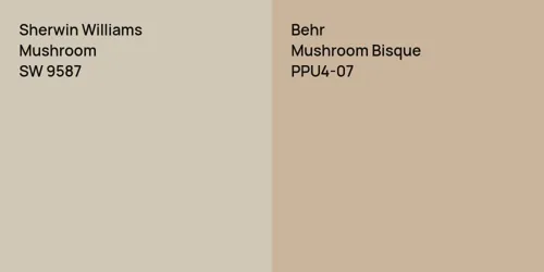 SW 9587 Mushroom vs PPU4-07 Mushroom Bisque